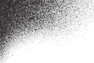 Abstract Scattered Particles Isolated On White Background. Spray Effect. Scatter Falling Black Drops. Hand Made Grunge Texture