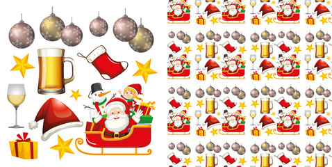 Seamless background design with christmas theme