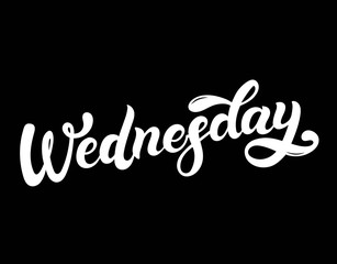 Wednesday. Day of the week. Hand drawn lettering. Vector illustration. Best for calendar design