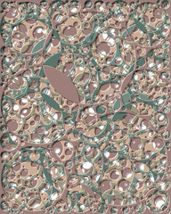 Abstract Generative Art color distributed circles holes background illustration