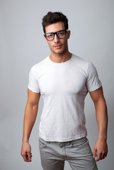 Portrait of a young man with glasses