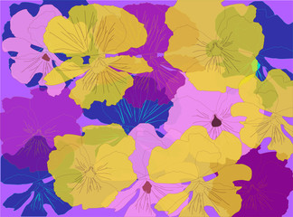 Fototapeta na wymiar colored violet flowers background illustration