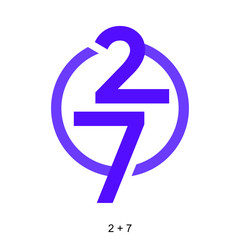 Number 27 for icon or logo ready to use