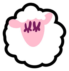 Adorable sheep, lamb flat vector illustration