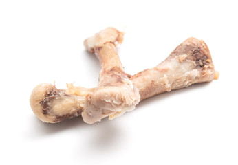 chicken bones on a white background, isolate.