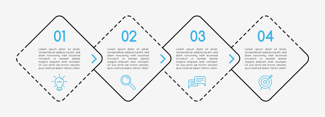 Diagram with 4 options. Infographic. Vector