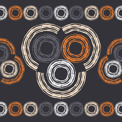 Polka dots seamless pattern. Mosaic of ethnic figures. Patterned texture. Geometric background. Can be used for wallpaper, textile, invitation card, wrapping, web page background.