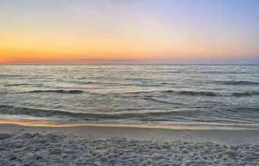 Fototapeta na wymiar Beautiful summer sunset over Baltic Sea.