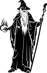 Old Wizard with Staff, Casting Spells