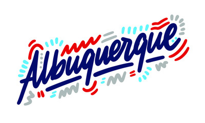 Albuquerque handwritten city name.Modern Calligraphy Hand Lettering for Printing,background ,logo, for posters, invitations, cards, etc. Typography vector.