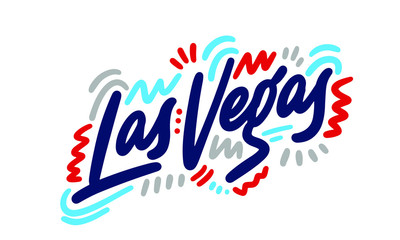 Las Vegas handwritten city name.Modern Calligraphy Hand Lettering for Printing,background ,logo, for posters, invitations, cards, etc. Typography vector.