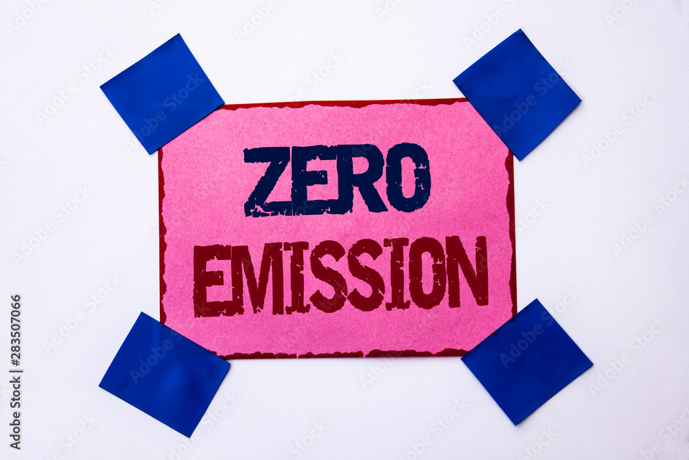 Aufkleber conceptual hand writing showing zero emission. business photo text engine motor energy source that e