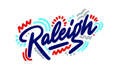 Raleigh handwritten city name.Modern Calligraphy Hand Lettering for Printing,background ,logo, for posters, invitations, cards, etc. Typography vector.