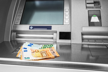 Cash machine with Euros..