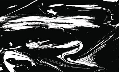 Monochrome curved lines and brush strokes Texture. Abstract distressed vector illustration. Overlay over any design to create interesting effect and depth. Black isolated on white. EPS10