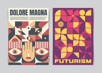 Modern Geometric Posters template. Vector illustration.