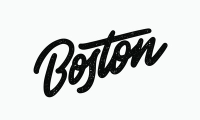 Boston hand written city name.Modern Calligraphy Hand Lettering for Printing,background ,logo, for posters, invitations, cards, etc. Typography vector.