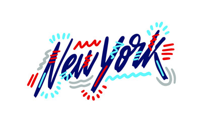 New York handwritten city name.Modern Calligraphy Hand Lettering for Printing,background ,logo, for posters, invitations, cards, etc. Typography vector.