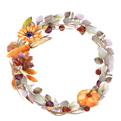 Background banner autumn watercolor