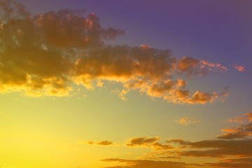 amazing unreal colorful fantasy sunset or sunrise cloudy sky for using in design as background.