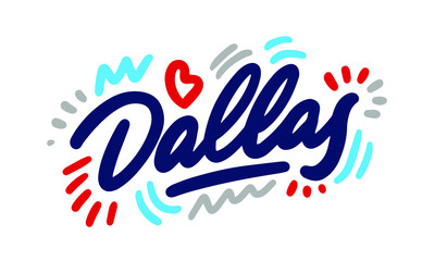 Dallas handwritten city name.Modern Calligraphy Hand Lettering for Printing,background ,logo, for posters, invitations, cards, etc. Typography vector.