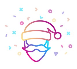 Santa Claus icon. Christmas and New Year symbol. Line style