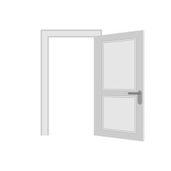 Opened door isolated. template Interior vector illustration