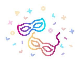 Carnival mask. Linear colorful icon. The symbol of the holiday