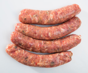 Fototapeta premium Raw farm sausages