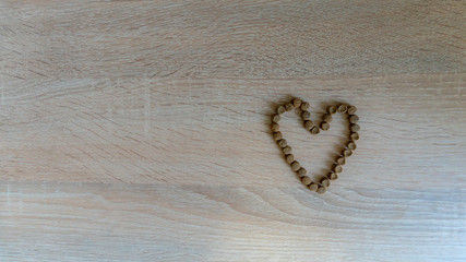 a cat food heart close up