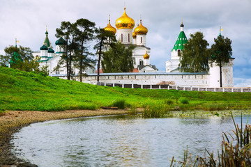 Male Ipatievsky Monastery at cloudy day in Kostroma, Russia