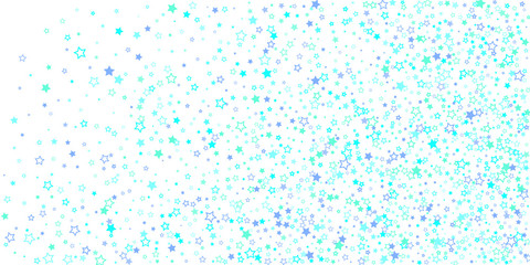 Blue, cyan, turquoise glitter stars confetti