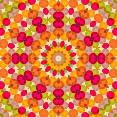 Fototapeta na wymiar Abstract colorful hexagon square geometric seamless pattern symmetric kaleidoscope fashion