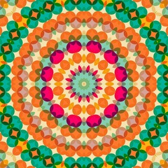 Abstract colorful hexagon square geometric seamless pattern symmetric kaleidoscope fashion