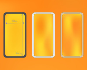 Mesh, yellow colored phone backgrounds kit.