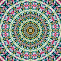 Abstract colorful hexagon square geometric seamless pattern symmetric kaleidoscope fashion