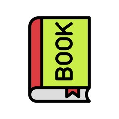 Book vector, Back to school filled style icon