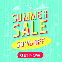 summer sale discount web phone banner 50 off