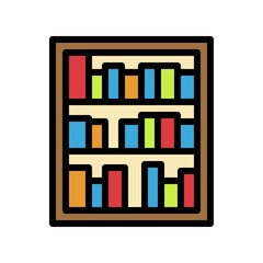 Bookshelf vector, Back to school filled style icon