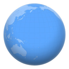Marshall Islands on the globe. Earth centered at the location of the Republic of the Marshall Islands. Map of Marshall Islands. Includes layer with capital cities.