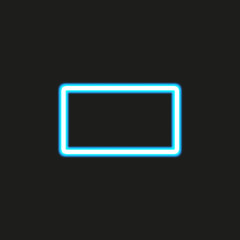 Abstract rectangle blue neon frame, vector illustration, isolated on black background