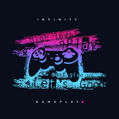 joypad gaming illustration vector t shirt printing, poster, banner, abstract design © Absemetov