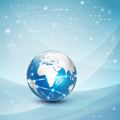 World network communication and technology concept motion flow background, vector illustration