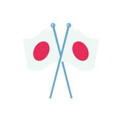 Two japanese Crossed Flags vector