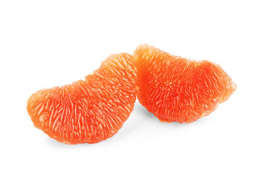 Grapefruit isolated on white background. Slice of fruit. With clipping path