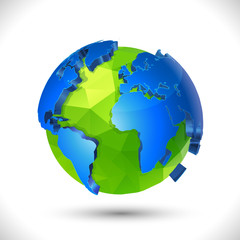 futuristic world 3d with shiny and geometric texture for corporate business or technology identity design, online presentation website element. vector illustration