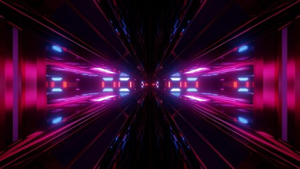 dark scifi tunnel with glowing lights 3d rendering background wallpaper