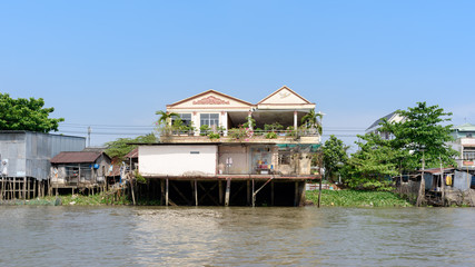 Fototapeta na wymiar Delta du Mékong, région de Can Tho, Cai Rang Floating Market
