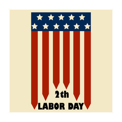 Labor day graphic event flag