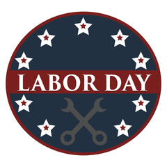 Labor day greeting event emblem